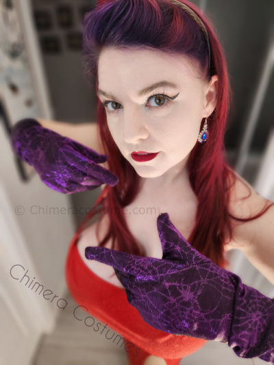 Chimera Costumes' Jessica Rabbit in the iconic red dress—a wearable masterpiece of sultry allure and meticulous craftsmanship.